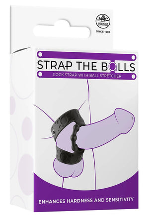 NMC SILICONE COCK STRAP WITH BALL STRETCHER BLACK
