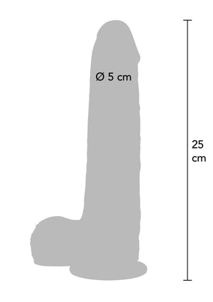 Gode vibrant à prépuce en silicone 25 cm