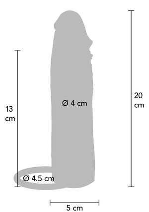 Manchon pénien Hydrated Skin en silicone 20 cm