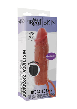 Manchon pénien vibrant Hydrated Skin en silicone 16 cm
