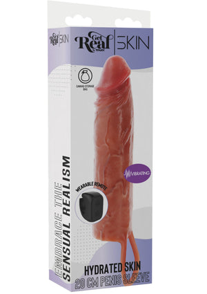 Manchon pénien vibrant Hydrated Skin en silicone 20 cm