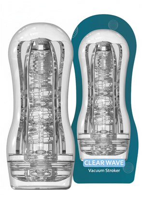 Manchon masturbateur transparent à vagues sous vide
