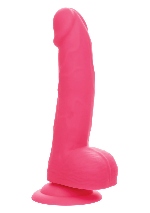 Gode réaliste en silicone néon texturé - 15 cm