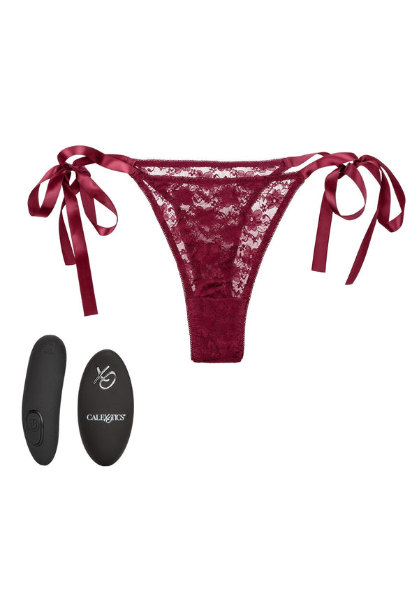 Ensemble string en dentelle vibrant avec télécommande