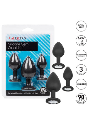 Kit anal en silicone avec gemme