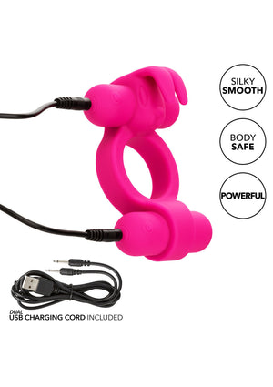 Anneau lapin vibrant rechargeable