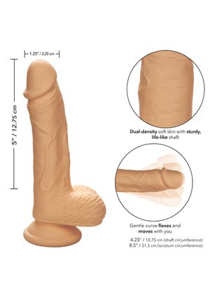 Gode réaliste en silicone bi-densité, 5 pouces