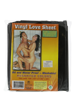 VINYL BED SHEET BLACK 158x227CM