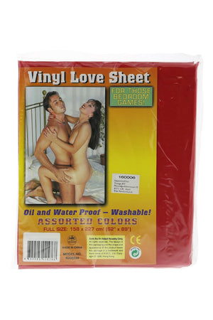 VINYL BED SHEET RED 158x227CM