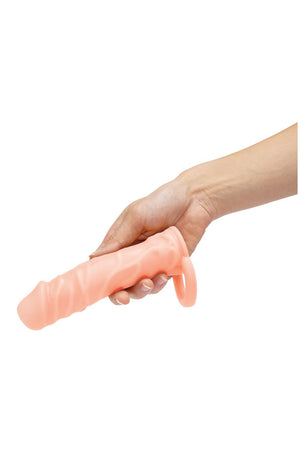SIZE UP SILICONE REALISTIC PENIS EXTENDER WITH BALL LOOP FLESH