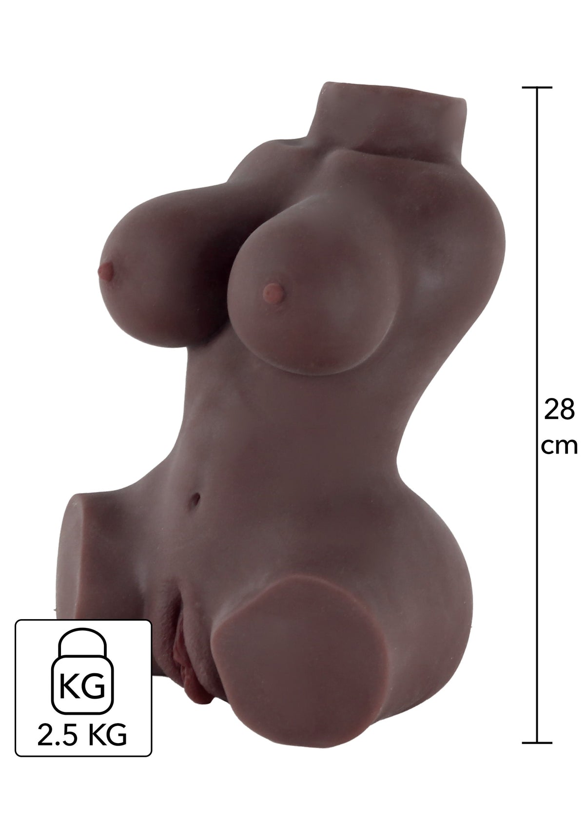 Masturbateur anatomique Déesse Ebène 2,5 kg