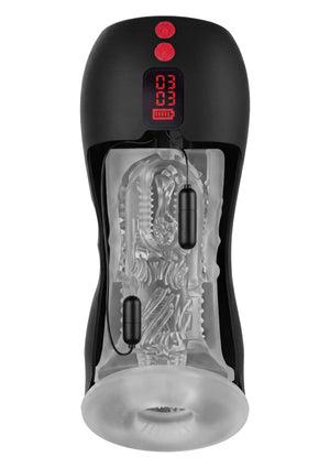 Masturbateur automatique double turbo vibrant
