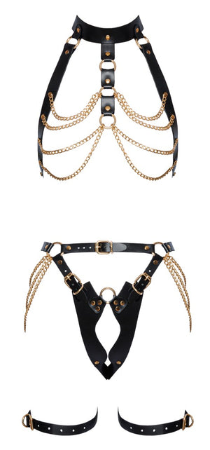 Leather Harness Set L/XL