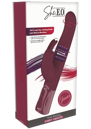 Vibromasseur lapin épais rotatif et vibrant