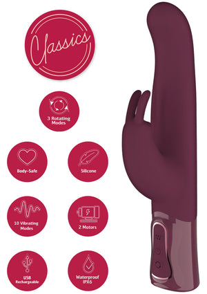 Vibromasseur lapin épais rotatif et vibrant