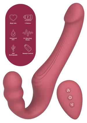 Strap-on sans harnais vibrant