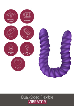 Vibromasseur pour couple flexible à double extrémité