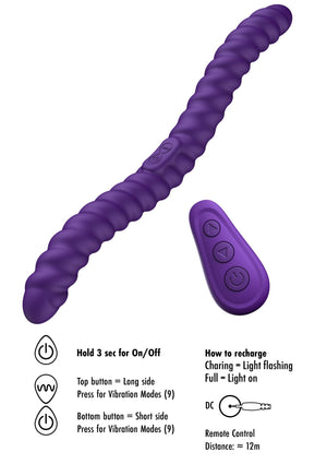 Vibromasseur pour couple flexible à double extrémité