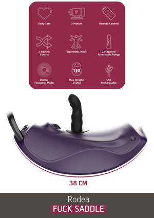 Selle de machine à sexe Rodea avec 2 accessoires