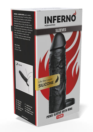 Gaine de pénis à anneau en silicone liquide 15 cm