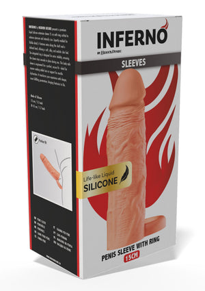 Gaine de pénis à anneau en silicone liquide 15 cm
