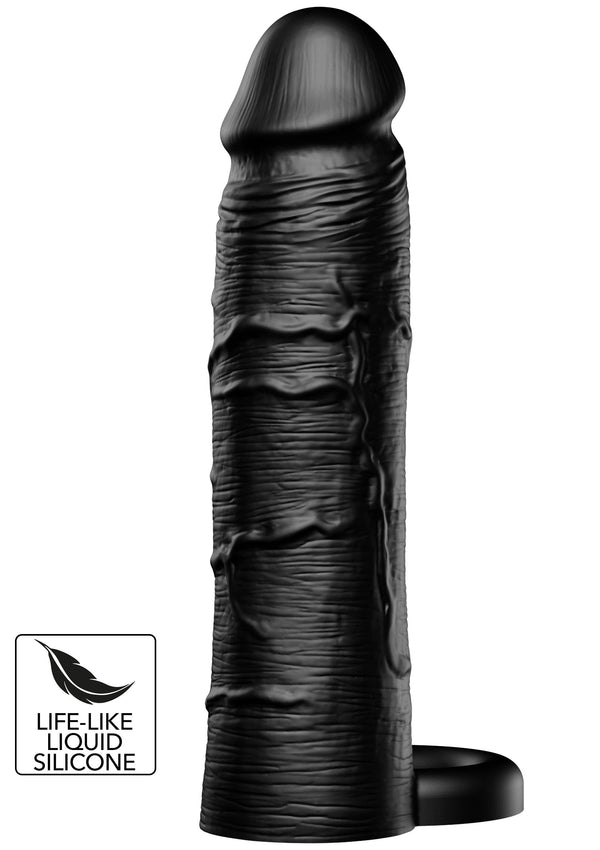 Gaine de pénis à anneau en silicone liquide 18 cm