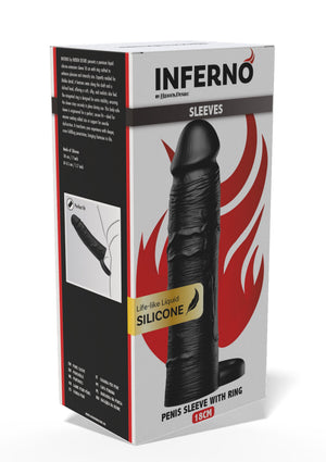 Gaine de pénis à anneau en silicone liquide 18 cm