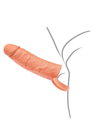 Gaine de pénis à anneau en silicone liquide 18 cm