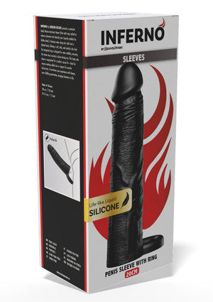 Gaine de pénis à anneau en silicone liquide 20 cm