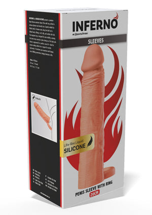 Gaine de pénis à anneau en silicone liquide 20 cm