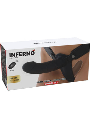 Gode ceinture vibrant double plaisir en silicone 14 cm