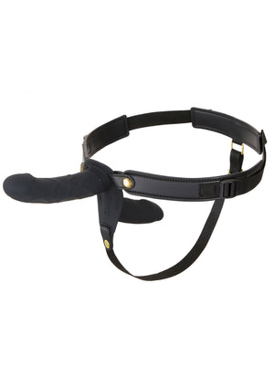 Gode ceinture vibrant double plaisir en silicone 14 cm