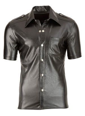 Imitat. Leather Men's Shirt XL