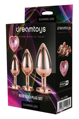 GLEAMING LOVE ROSE GOLD PLUG SET