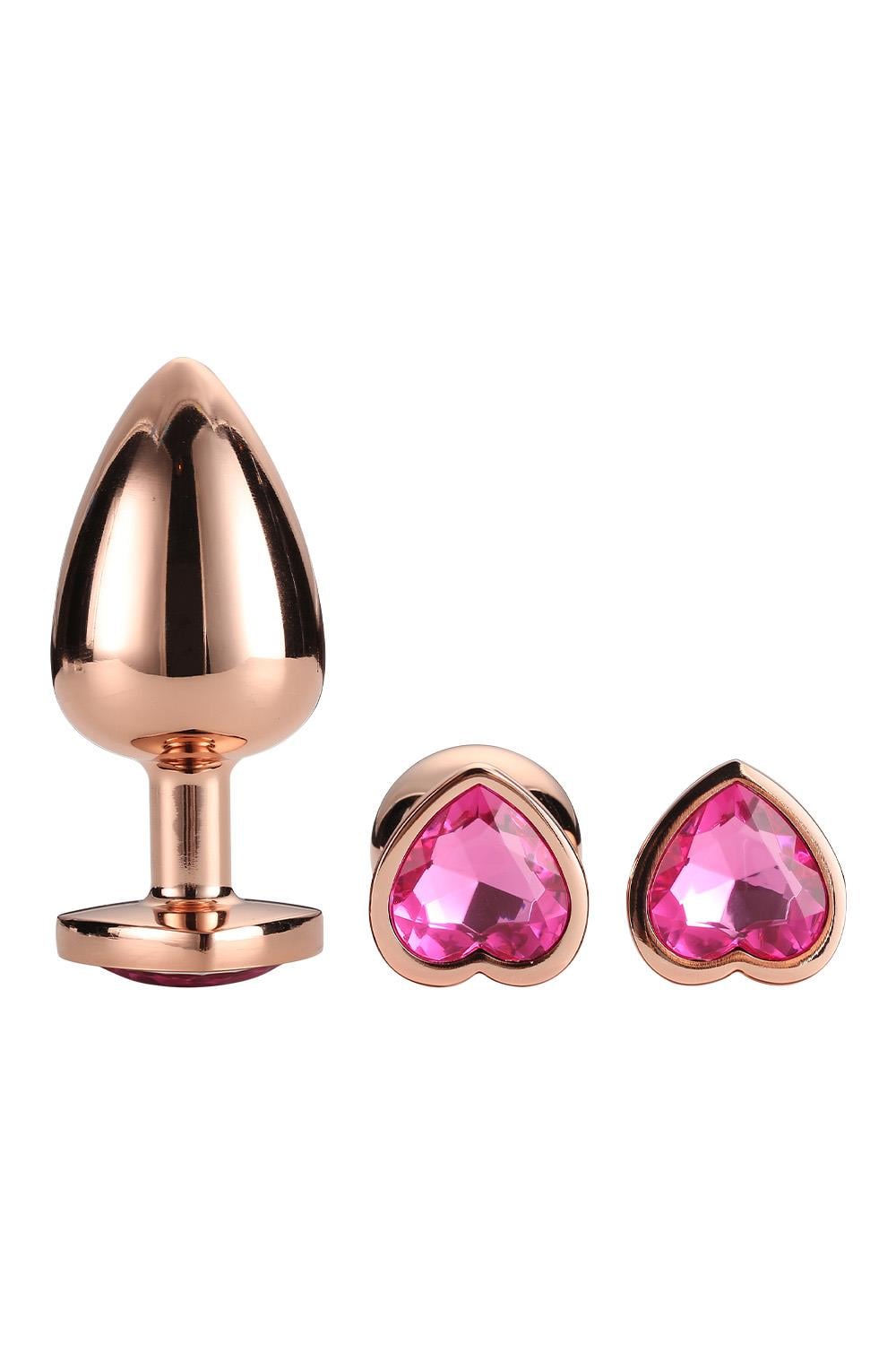 GLEAMING LOVE ROSE GOLD PLUG SET