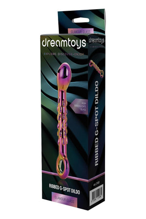 GLAMOUR GLASS RIBBED G-SPOT DILDO