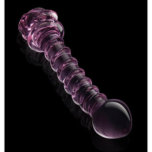 GLAZE GLASS ROSEBUD SPIRAL G-SPOT DILDO