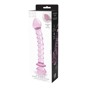 GLAZE GLASS ROSEBUD SPIRAL G-SPOT DILDO