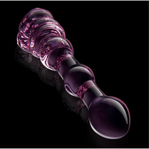 GLAZE GLASS ROSEBUD BEADED DILDO