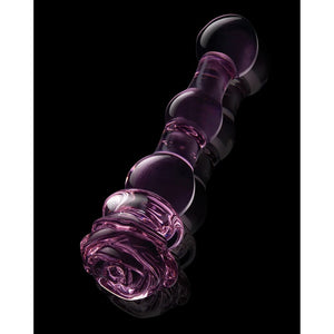 GLAZE GLASS ROSEBUD BEADED DILDO