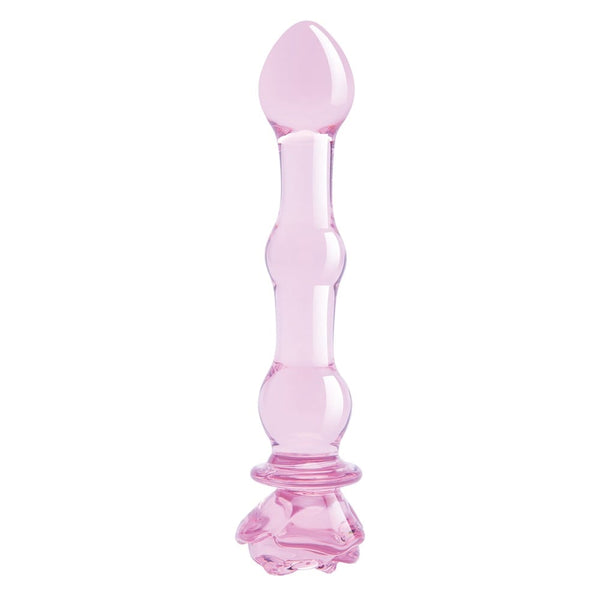 GLAZE GLASS ROSEBUD BEADED DILDO