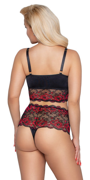 Bra and Briefs black/red XL