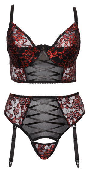 Bra Set black/red 95D/2XL