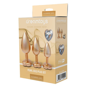 GLEAMING LOVE PEARL GOLD PLUG SET