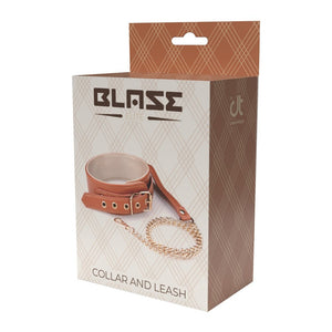 BLAZE ELITE COLLAR AND CHAIN COGNAC VEGAN LEATHER
