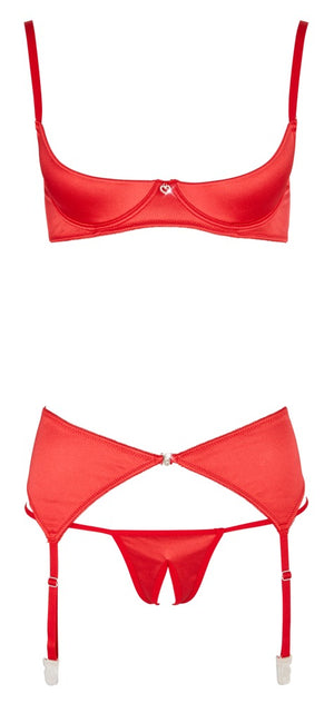 Shelf Bra Set red 80C/M