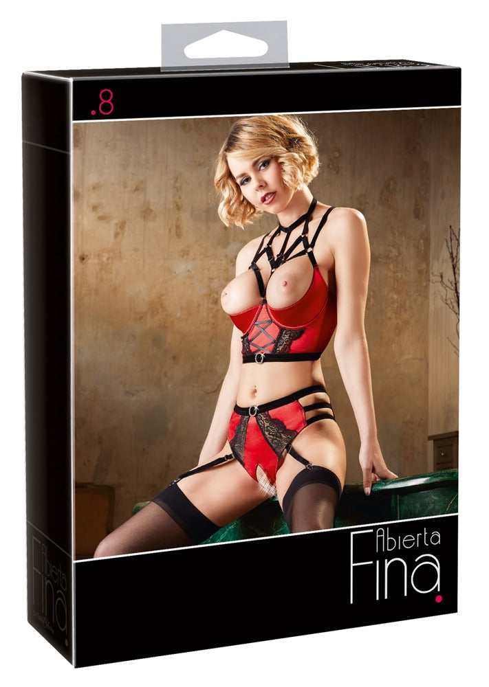 Shelf Bra Set red 85C/L