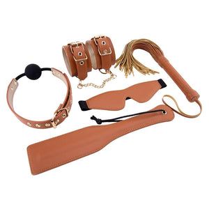 BLAZE ELITE BDSM SET COGNAC VEGAN LEATHER