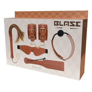 BLAZE ELITE BDSM SET COGNAC VEGAN LEATHER