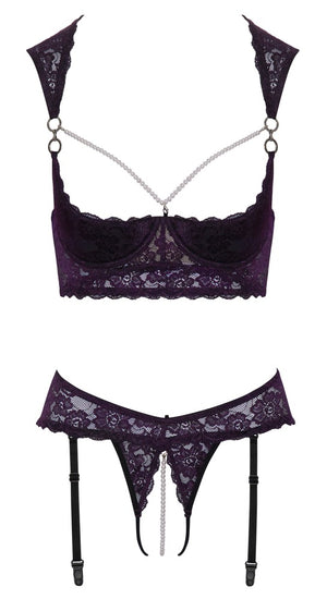Shelf Bra Set Purple 80B/M